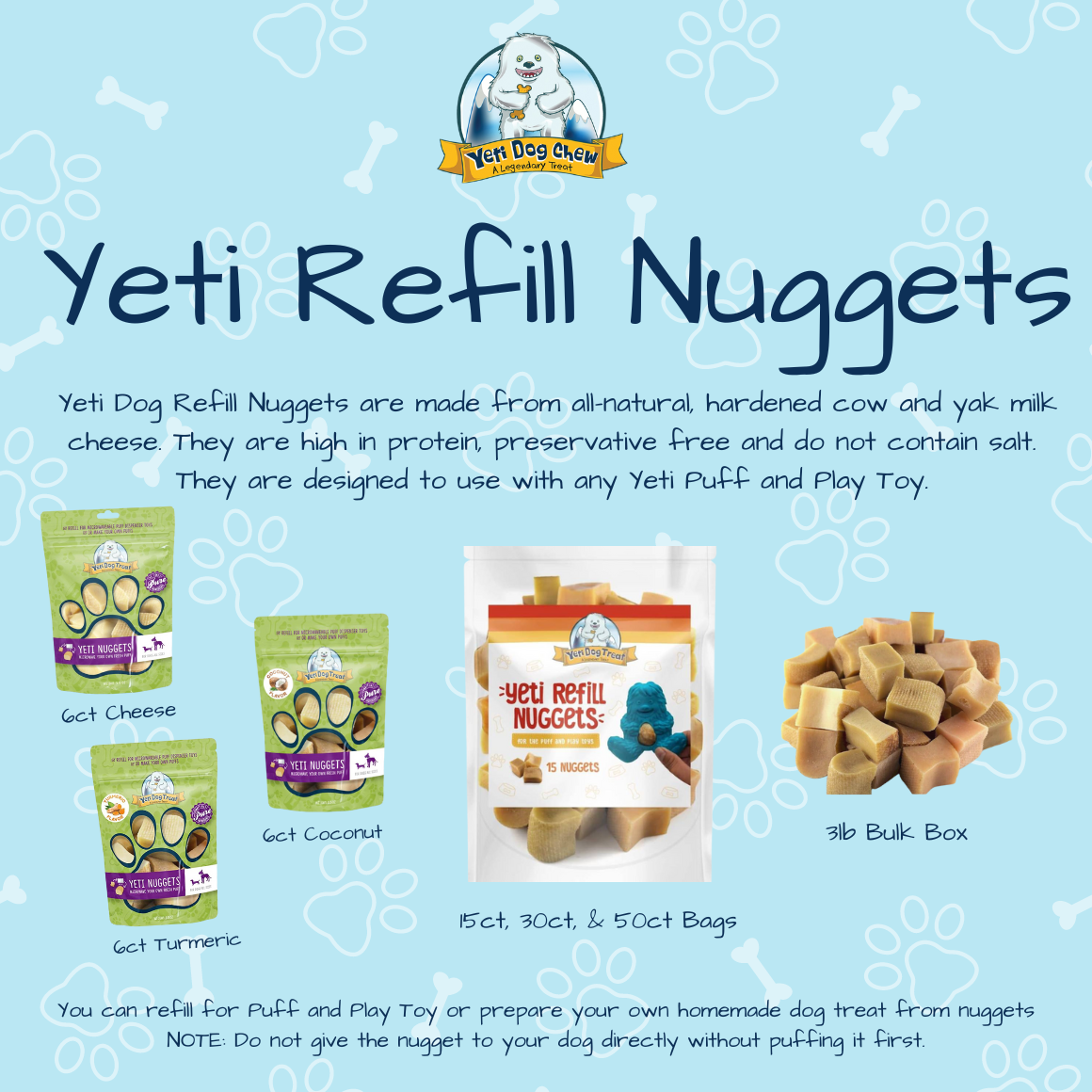 Yeti Dog Chew - Wholesale Pet Treats - Dog - Yeti Yak Cheese Dog Nuggets Treats, 15 Pieces, 7 Oz2