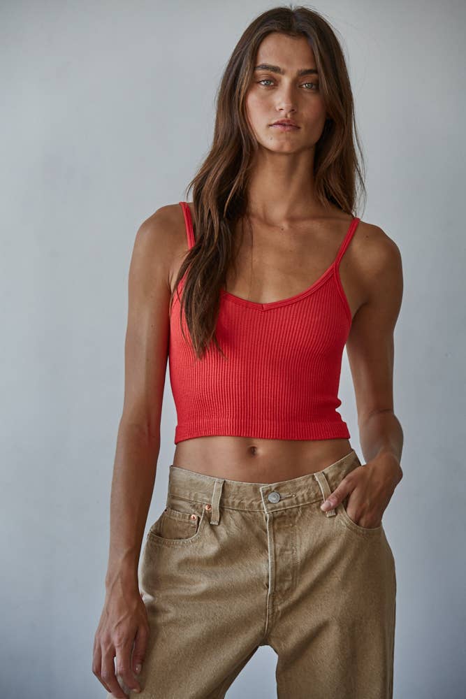 By Together - Wholesale Knit Top - Women's - S1072 | Knit Ribbed Seamless UV Neck Brami4