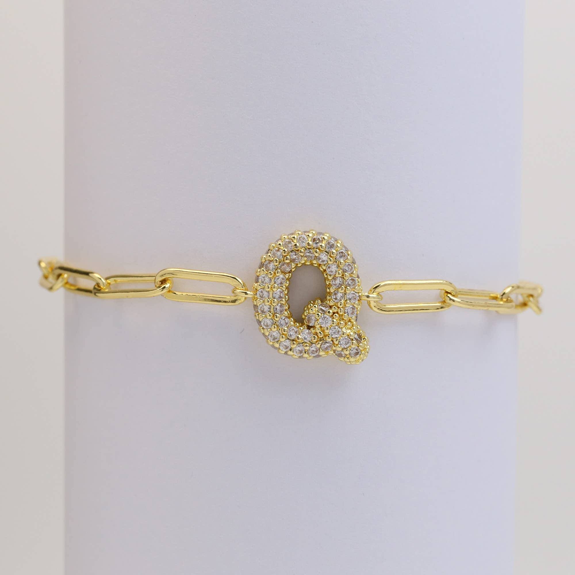 Savvy Bling - Vente Bracelets à breloques/pendentifs - Bracelet à bulles initiales en CZ16