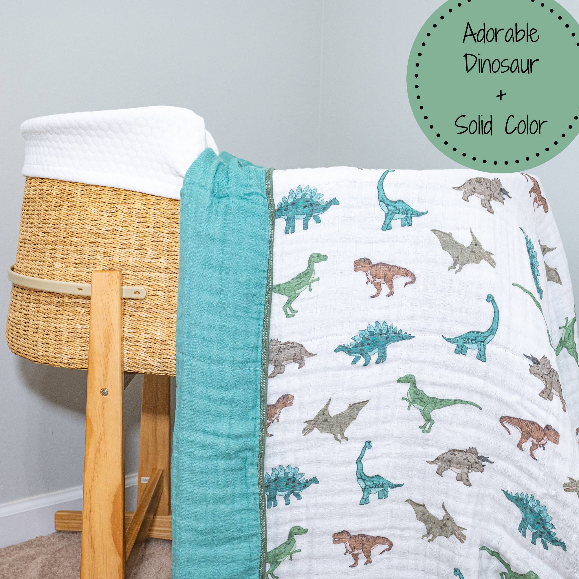 LollyBanks – wholesale Bedding blanket – Kids & Baby – Dinosaur Toddler 100% Cotton Baby Toddler Muslin Blanket5