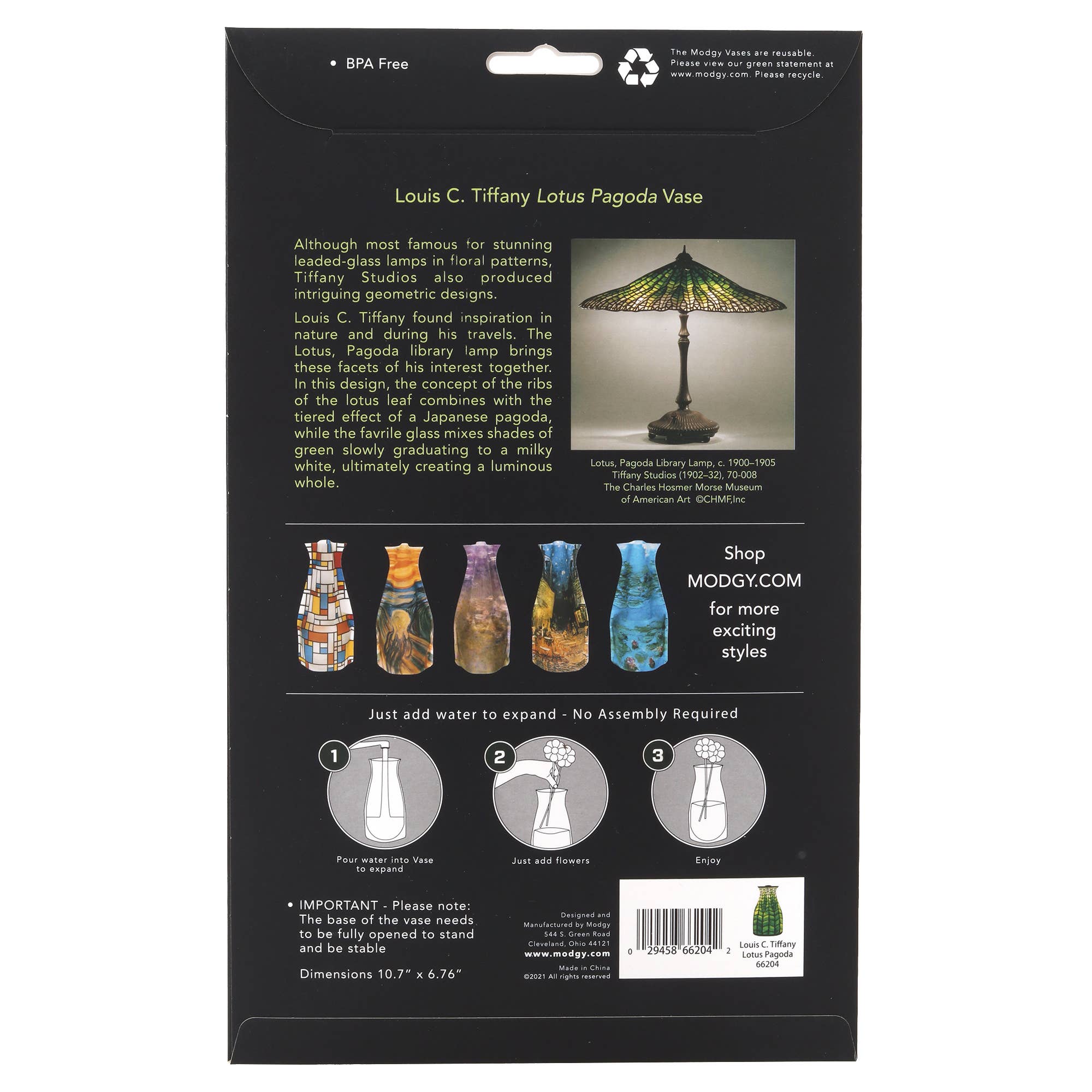 Modgy - Vente Vases - Vase extensible Modgy - Lotus Pagode verte Louis C. Tiffany5