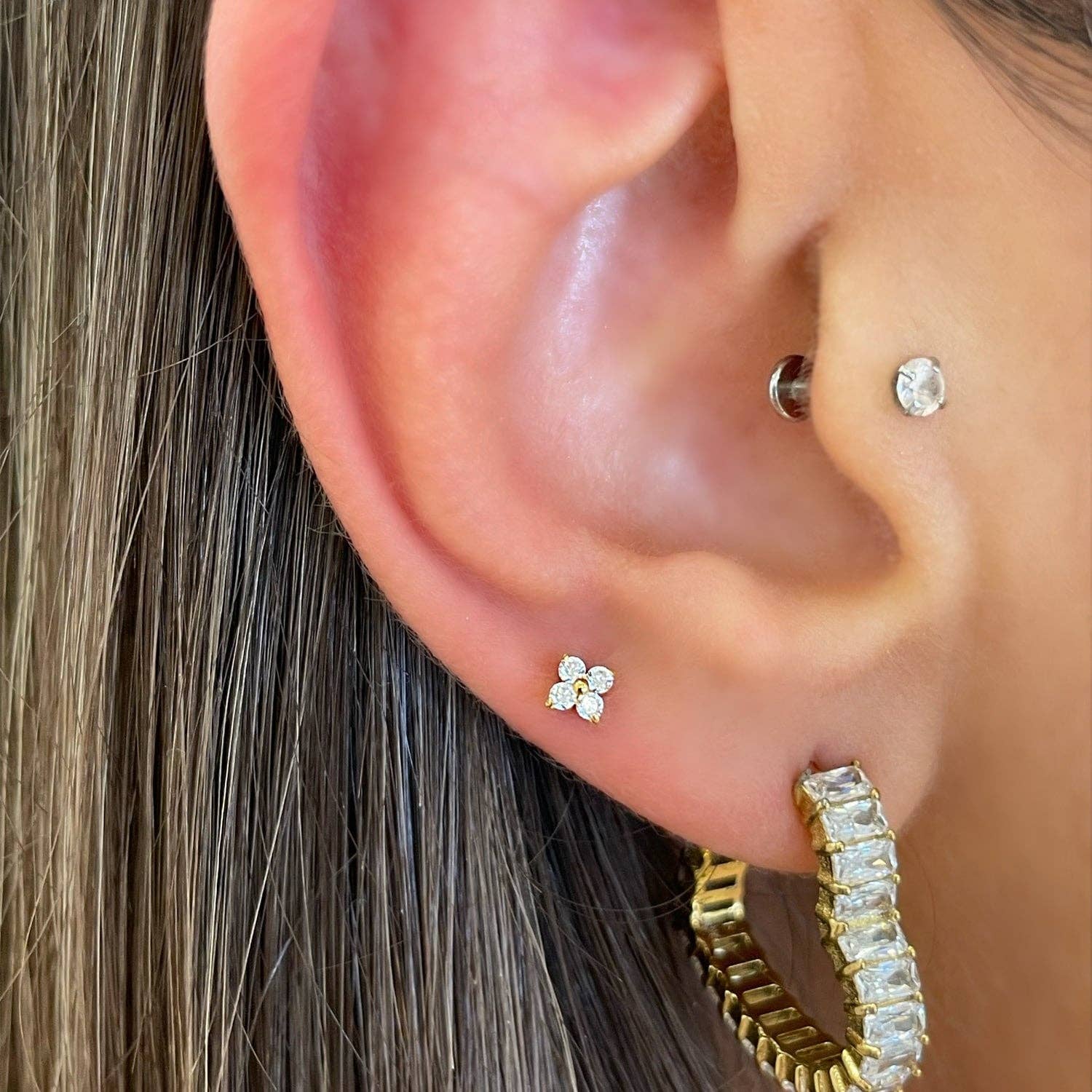 Schmuckgroßhandel - Wholesale Single Earring - Cute Four Piercing | Titanium3