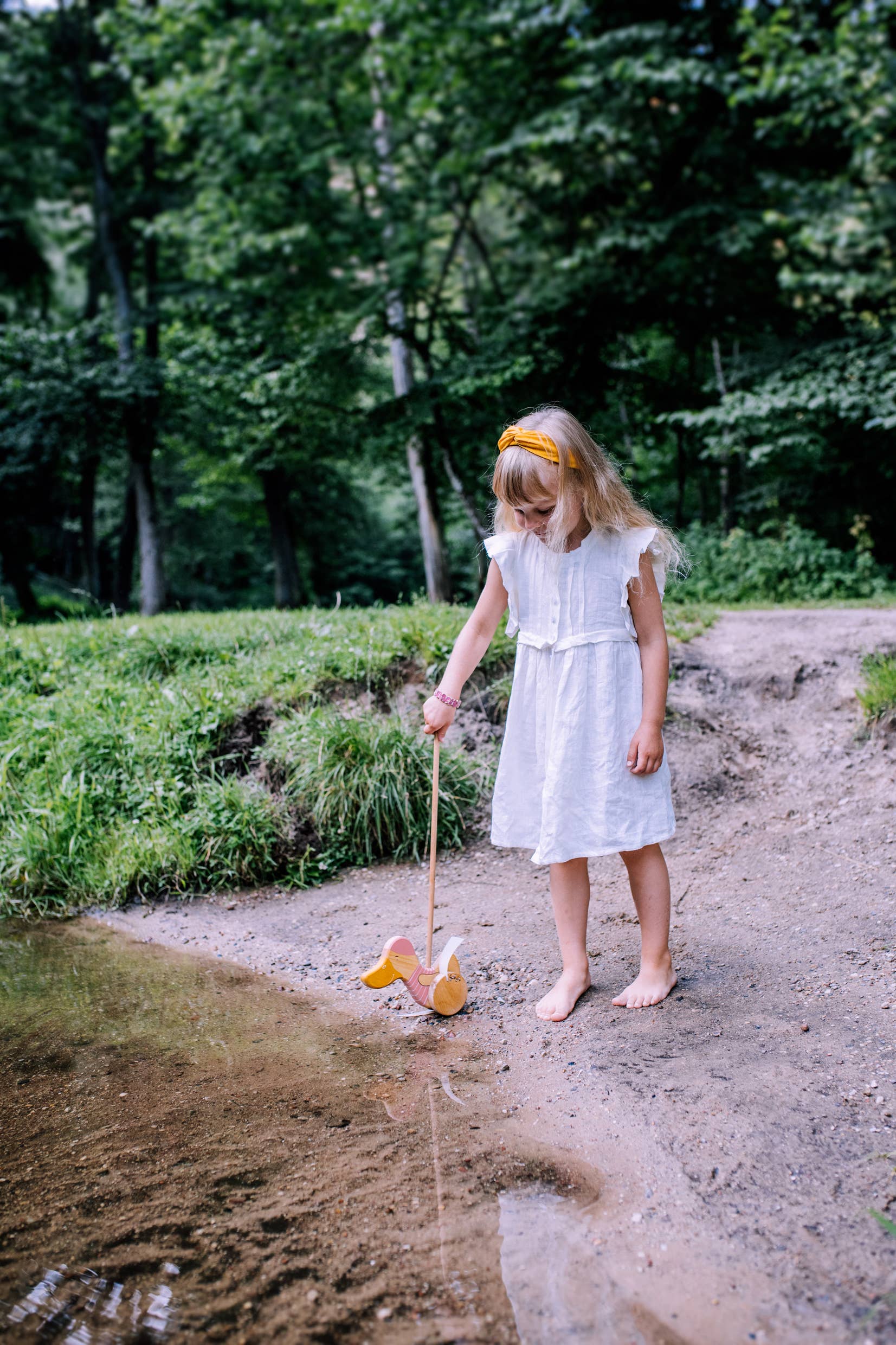 Friendly Toys - Wholesale Wood Toy - Kids - Handmade Wooden Toy, Pink Duck Push Toy3