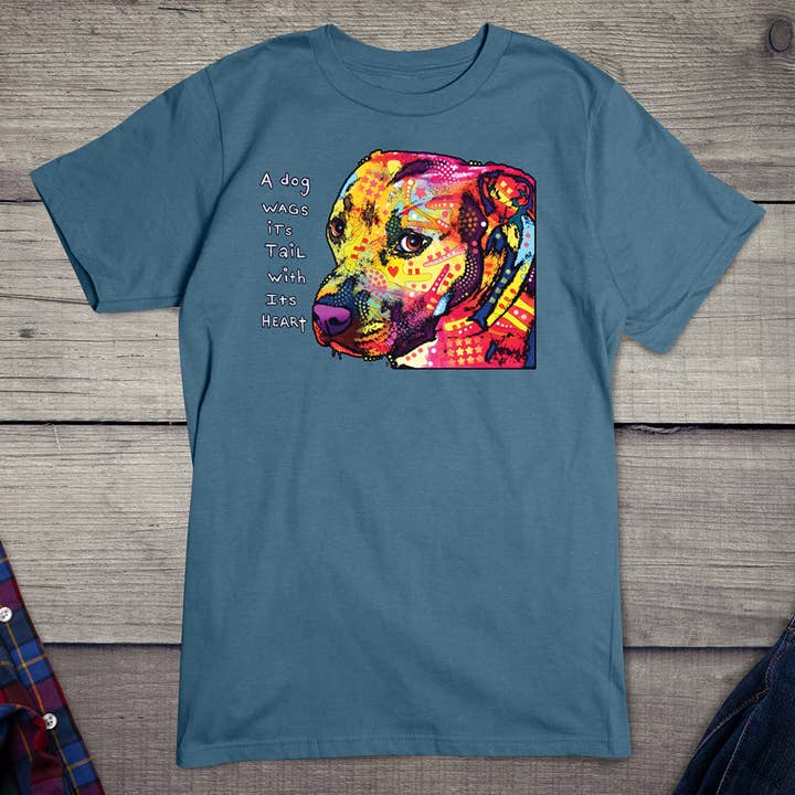 Artopia - Wholesale Screen Printed T-Shirt - Unisex - Neon Gratitude Pitbull T-shirt4