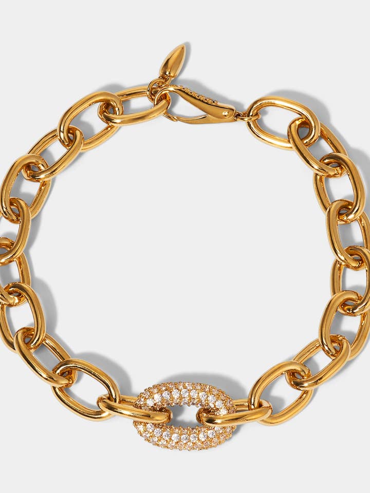 BRACELET CHAÎNE PAVÉ SIMPLE ALMA pour la vente par NADRI