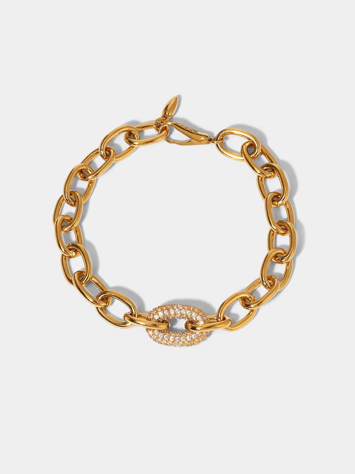 ALMA SINGLE PAVE LINK BRACELET for wholesale by NADRI