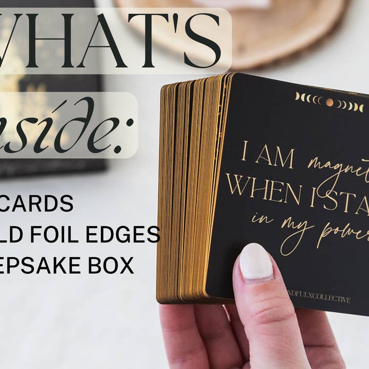THE MINDFUL COLLECTIVE - Wholesale Tarot Cards - Prosperity Affirmation Cards - 50 Card Deck