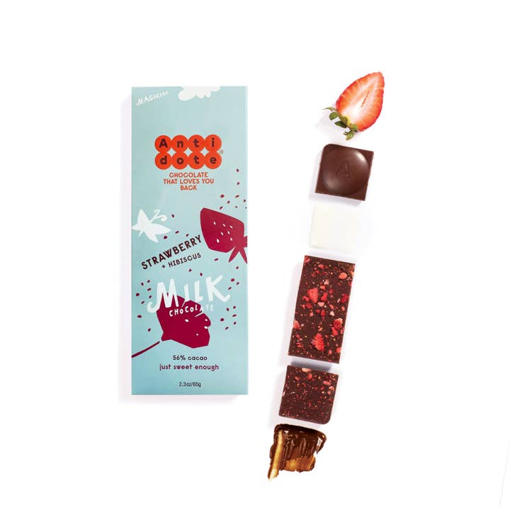 Antidote Chocolate MAGICIAN: STRAWBERRY MILK CHOCOLATE for wholesale by Antidote Chocolate