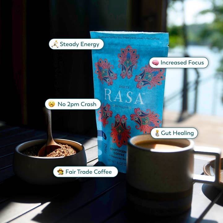 Rasa - #1 in Functional Adaptogens - Wholesale Ground Coffee - Rasa Dirty | Boosted Coffee | 8 oz