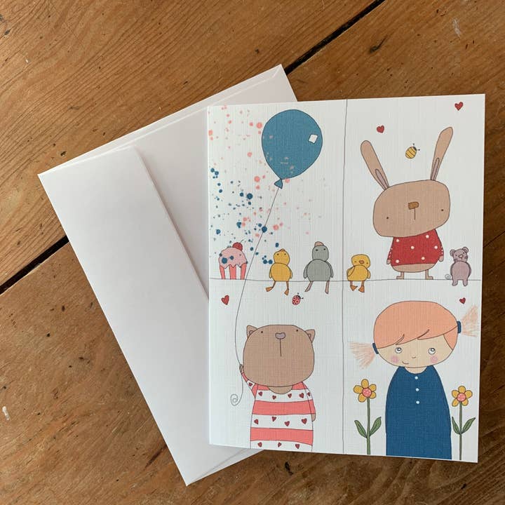 Tarjeta de felicitación «Niñas pequeñas» para venta al por mayor de Elle Bee Art Studio