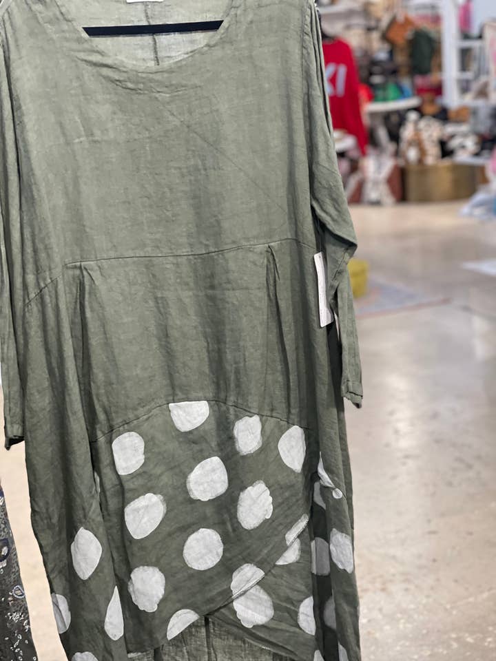 Linnen jurk met stippen voor wholesale door LeParisPetit by I Love Linen