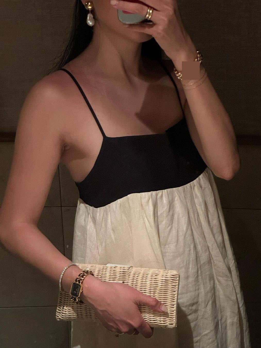 Beige Cotton Minimalism Spaghetti straps maxi dress for wholesale on Faire10