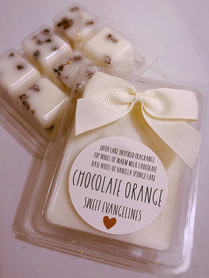 Wax melts. Chocolate Orange. Sweet Evangelines. for wholesale by Sweet Evangelines
