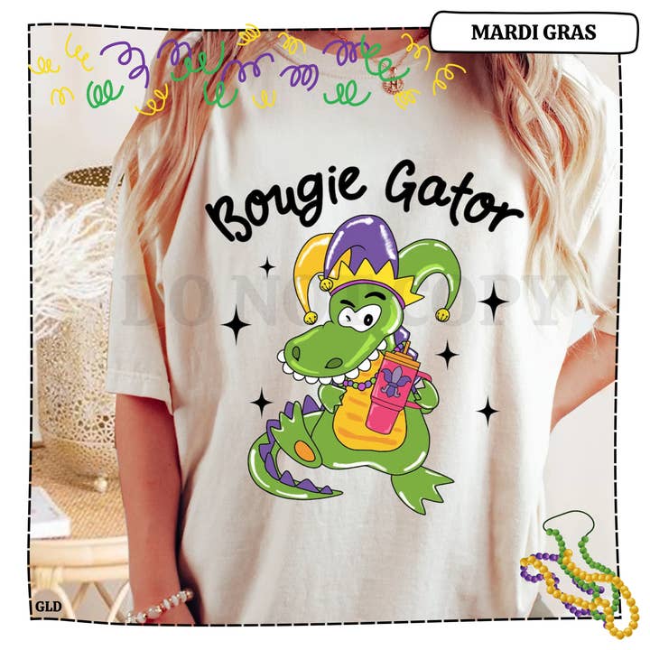 Bougie Gator Graphic Shirt/Long Sleeve/Crew/Hoodie for wholesale by Twisted T Creations