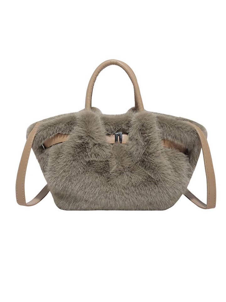 Soft Faux Fur Fluffy Tote Shoulder Bag DP25G656 for wholesale by Dipped Shop