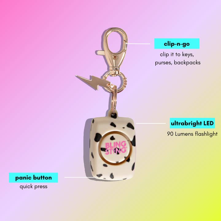 BLINGSTING - Wholesale Safety Alarm/Gear - Mini Personal Alarm | Modern Cheetah
