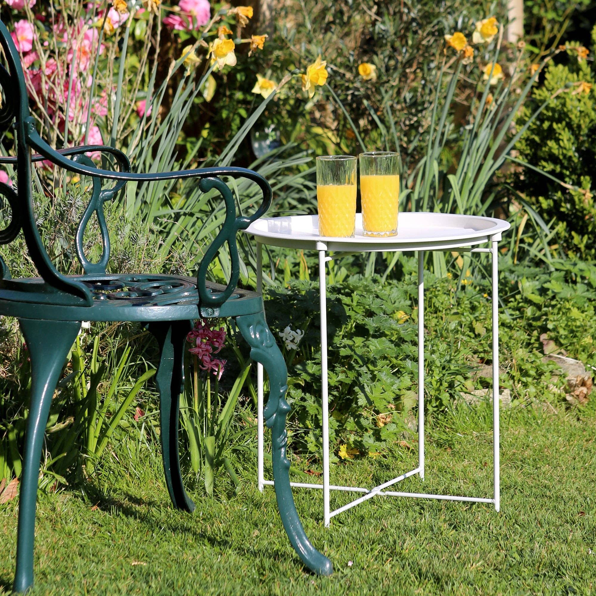 Rinkit Ltd – Großhandel Beistelltisch – Runder Tabletttisch aus Stahl – von Harbour Housewares8