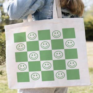 Smiley Face Tote bag (Black) – Weathered Pony