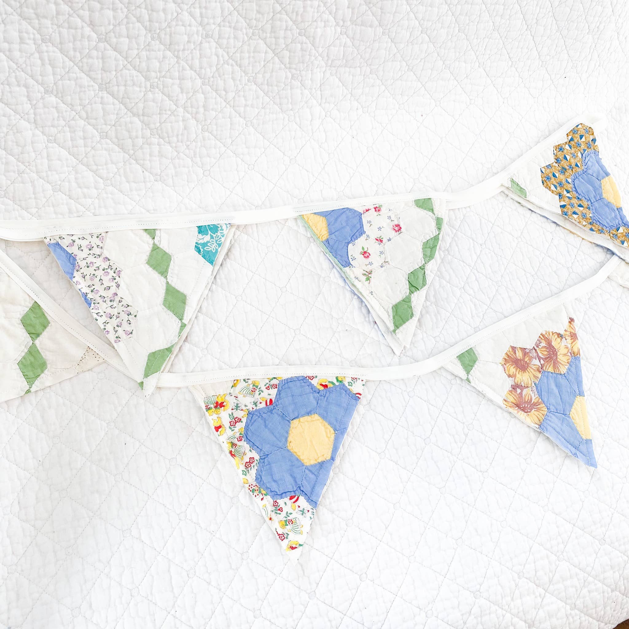Dellwood Designs - Wholesale Bunting/Garland - Vintage Quilt Flag Garland - Assorted Quilts1
