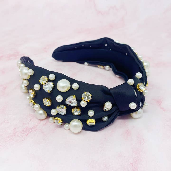Ellison+Young - Wholesale Fashion Headband - Women's - My Winslet Jeweled Satin Headband