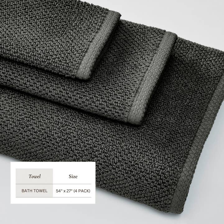 BH Collective - Wholesale Towel Set - Cotton Textured Bath Towel Set - Acacia Collection171