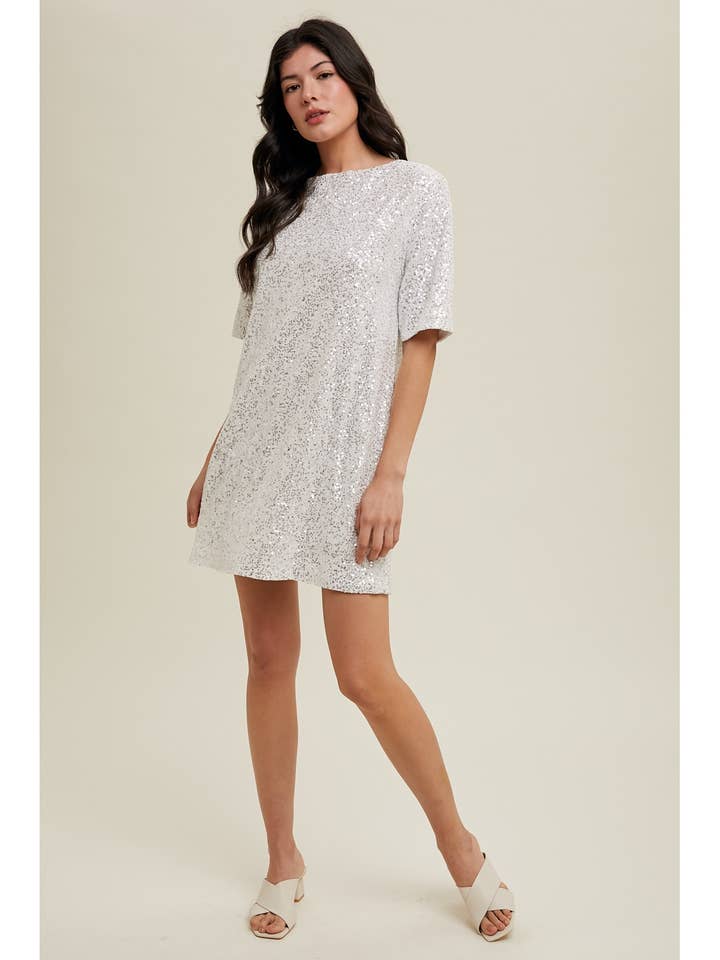 Wishlist Apparel - Venta al por mayor Vestido - Mujer - Vestido mini con espalda abierta y lentejuelas / WL24-94061