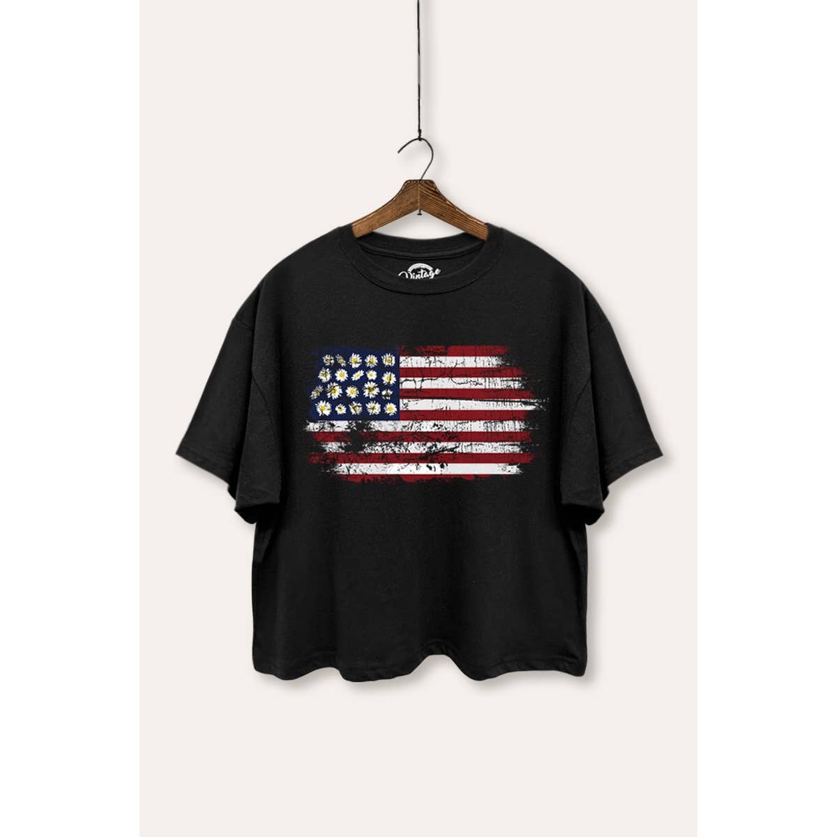 STARCHIS - Wholesale T-Shirt (Graphic) - Women's - AMERICAN FLAG GRAPHIC BOXY CROP T-SHIRT2