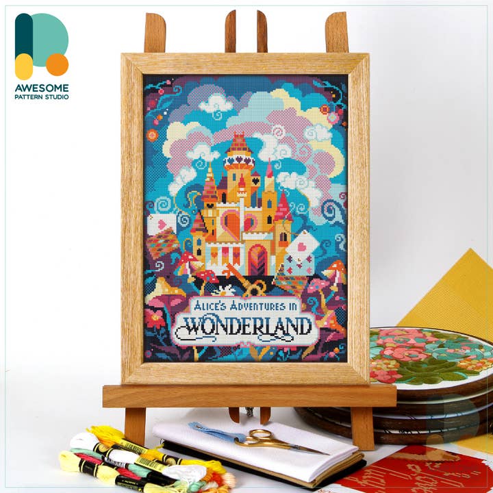 Alice's Adventures Castle CS2905, Counted Cross Stitch Kit for wholesale by Awesome Pattern Studio
