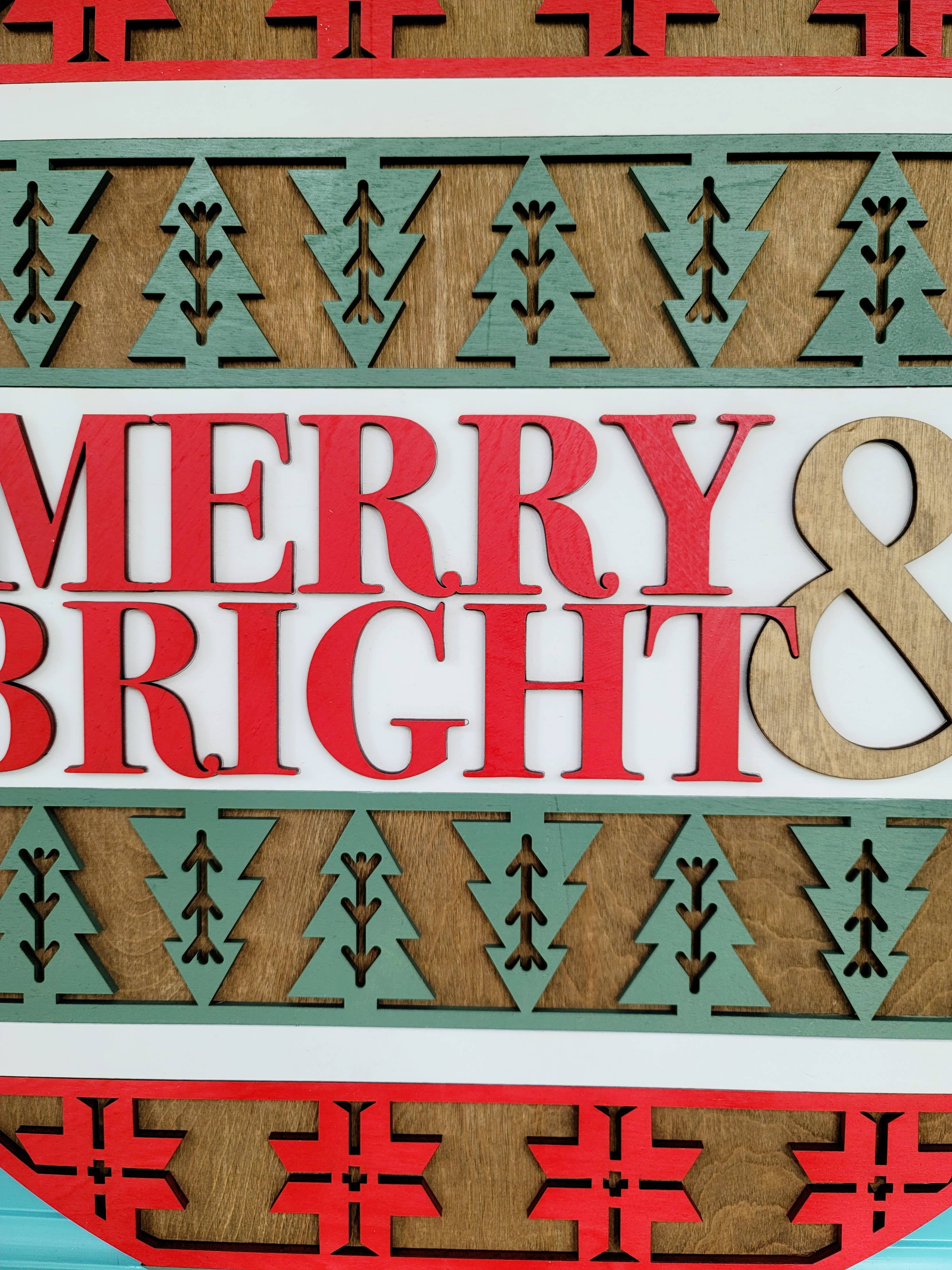 Teal Moon Creations - Vendita all'ingrosso Kit per lavoretti fai da te - Decorazione nordica per porta "Fai da te Merry & Bright"4