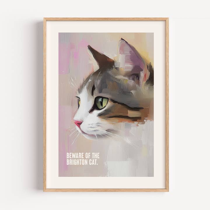 Beware of the Cat - Customised Art Print #4 for wholesale by Timmy Loves