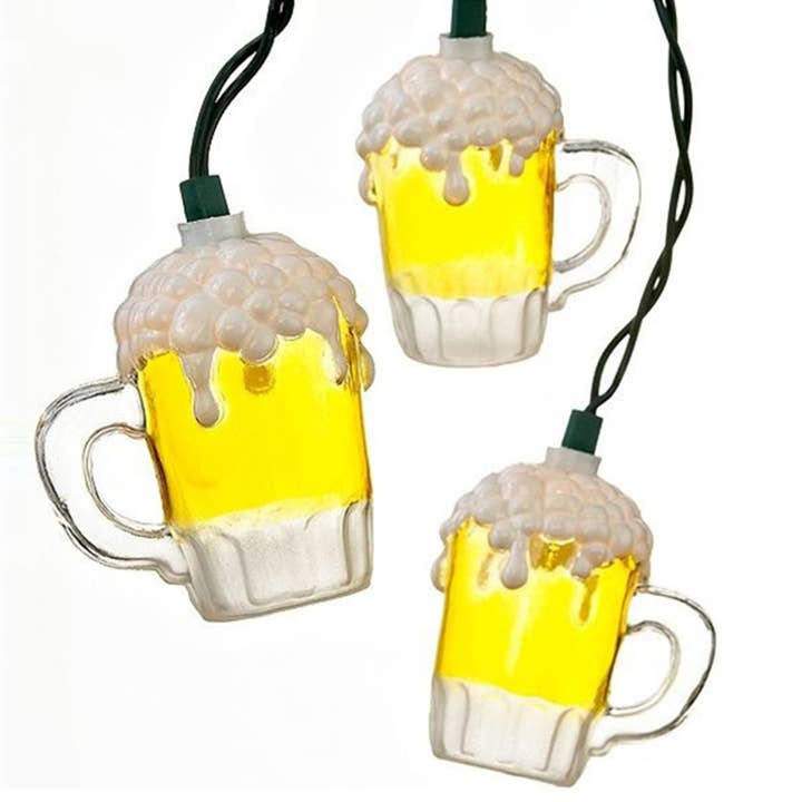 10/L PLASTIC BEER MUG LIGHT SET for wholesale by Kurt S. Adler, Inc.