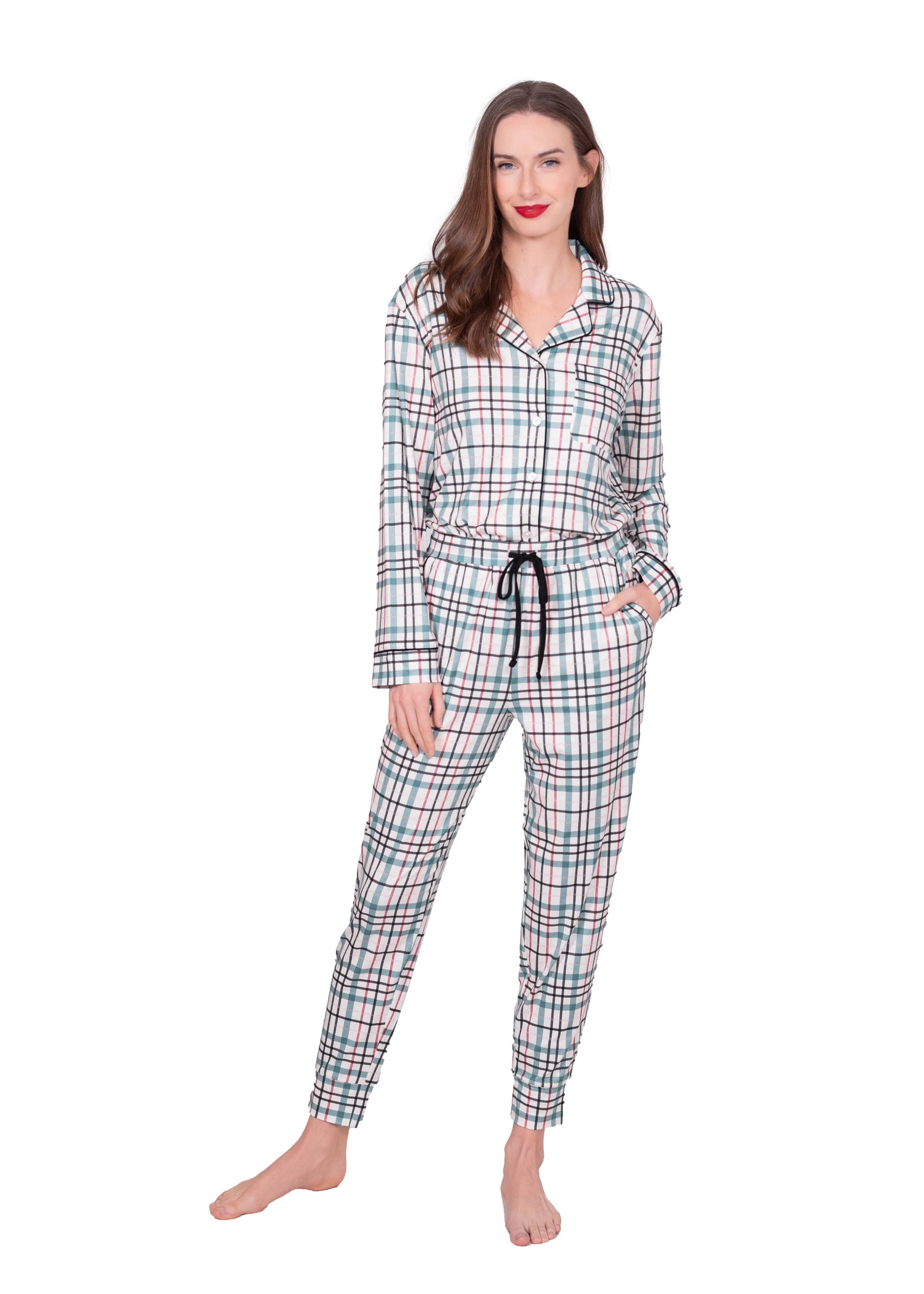 LATTELOVE - Wholesale Sleepwear Set - Women's - LS NOTCH COLLAR TOP & JOGGER PAJAMA GIFT SET6