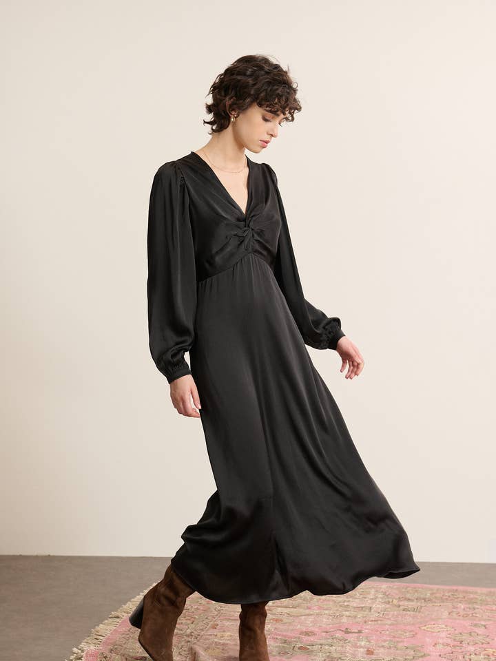 Langes Satin-Kleid „TANGO“ für den Großhandel von Garance Paris