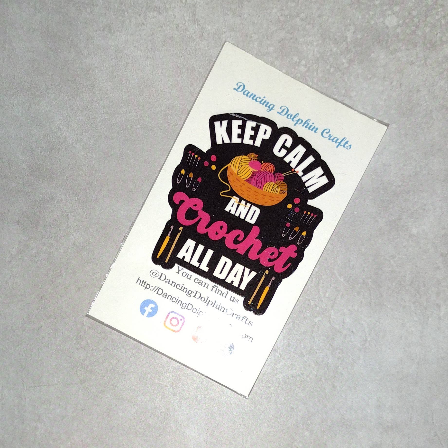 Dancing Dolphin Crafts - Wholesale Sticker - Crochet Sticker - Crochet All Day: Keep Calm and Create6