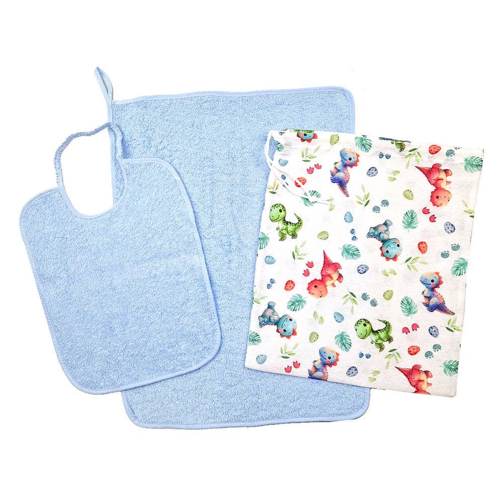 Almatex srl - Wholesale Clothing Set - Baby - Sebastian 3-piece set: bib with elastic band+towel+bag4