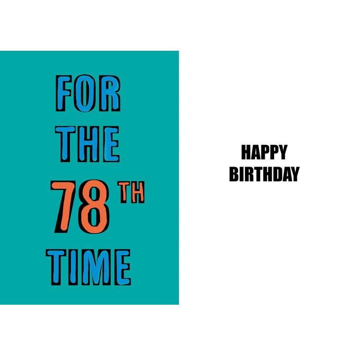 Lustige 78. Geburtstagskarte mit witzigem Humor für den Großhandel von Duggoons Greeting Cards