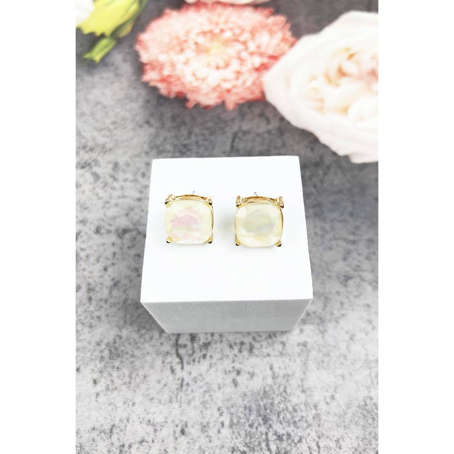 JHP Collection - Wholesale Stud/Post Earrings - VARIETY COLORS OF SEMI PRECIOUSGLASS POST EARRINGS9