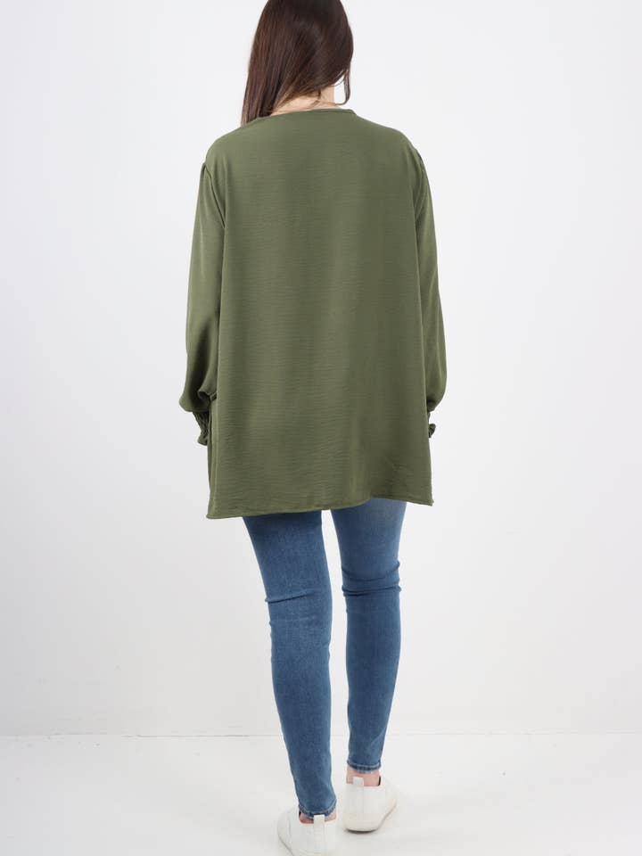 Miss Bold – wholesale Tunic – Women’s – Italian Shirred V Neck Long Sleeve Tunic Top15