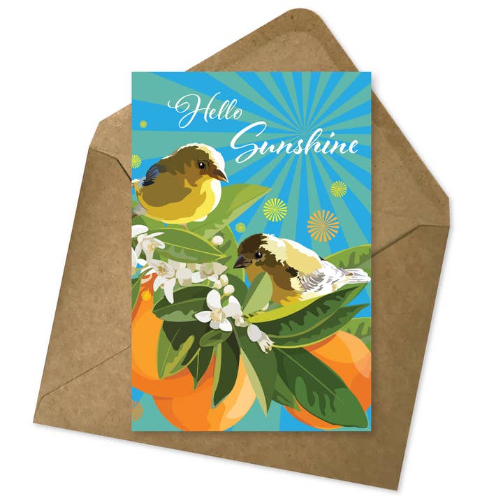 Everyday Enclosure Card | Birds and Orange Blossom Gift Tag for wholesale by The Red Barn Press