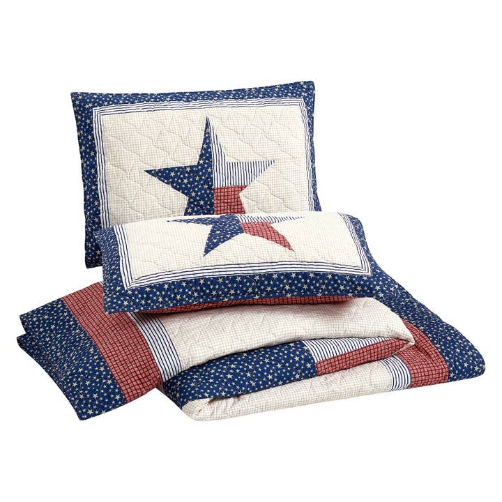 Peking Handicraft - Wholesale Bedding Set - TEXAS LONE STAR QUILT SET-3PC