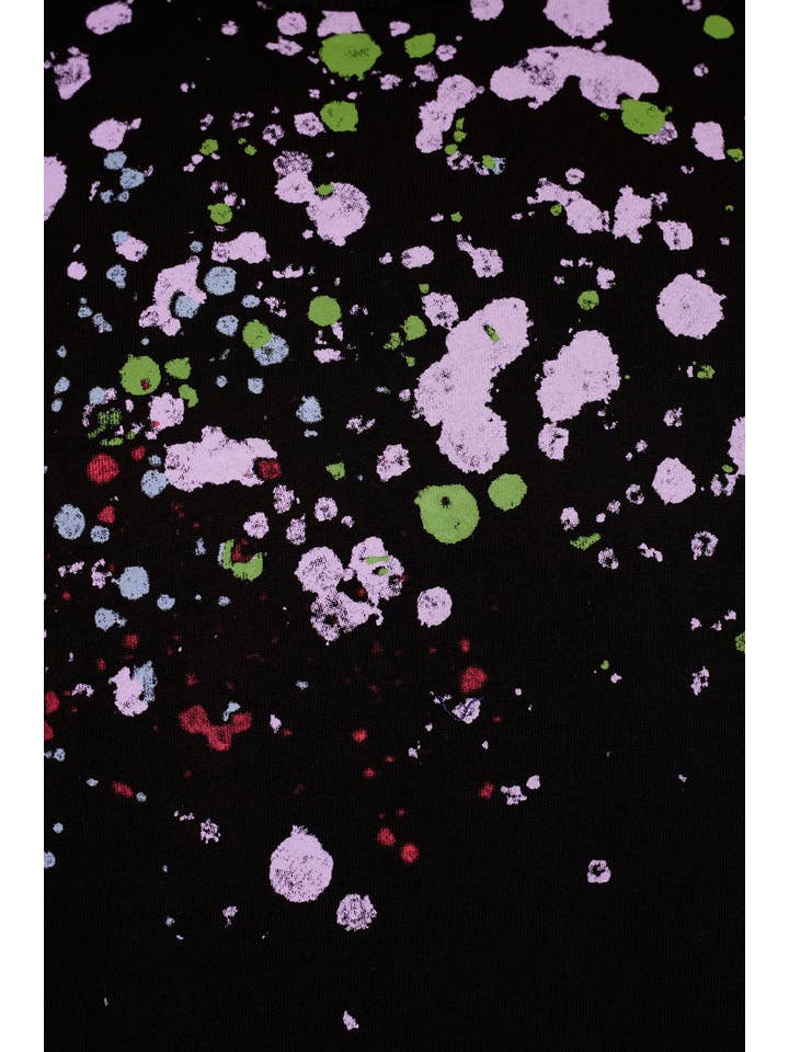 Black JC paint-splatter Jumper for wholesale on Faire4