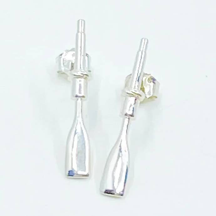 The New England Oar Earrings Sterling Silver for wholesale by Patsy Kane | Nautical