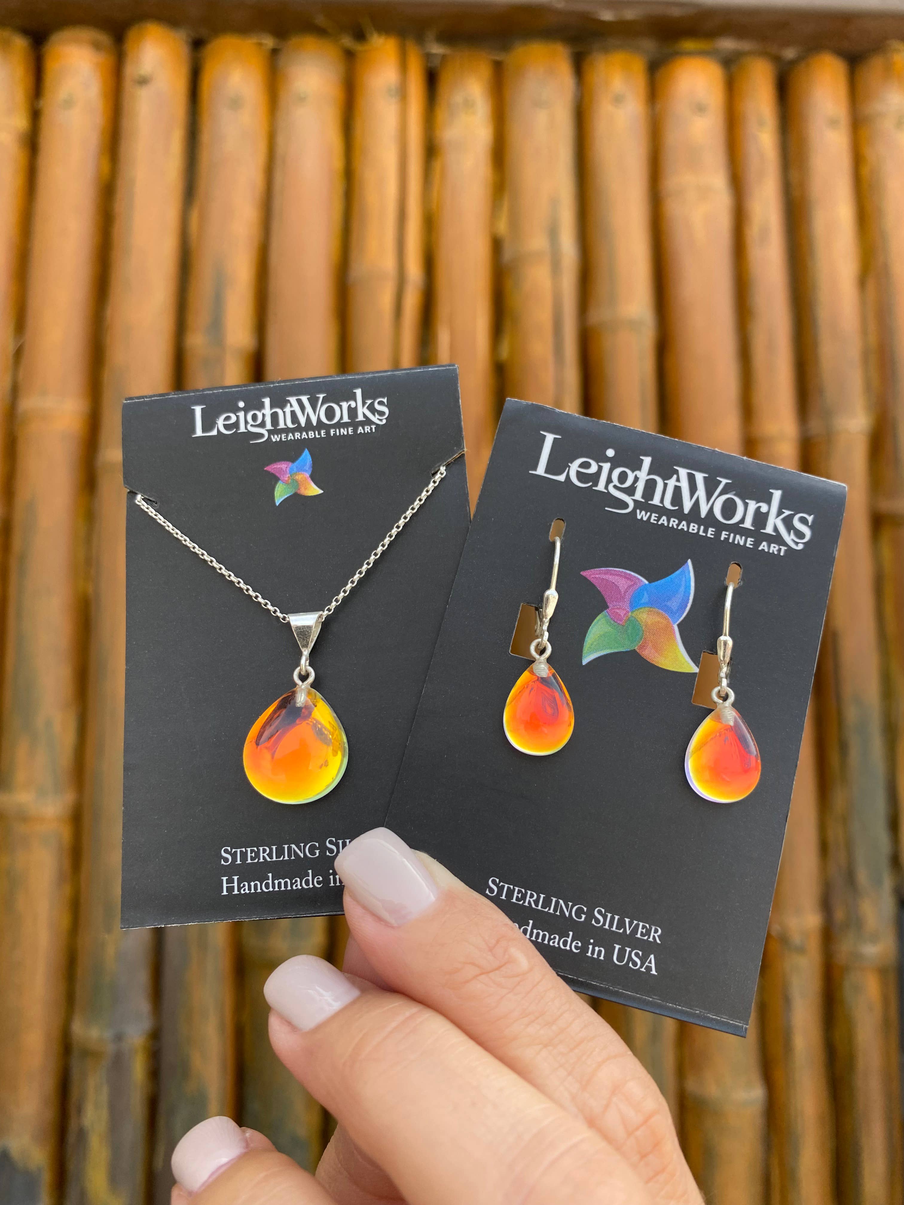 LeightWorks - Wholesale Pendant/Charm Necklace - X-Small Drop Pendant Sterling Silver CrystalJewelry Necklace13