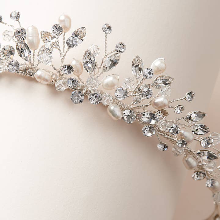 Dareth Colburn Designs - Vente Diadème – femme - Diadème en perles et cristaux d'Aspen1