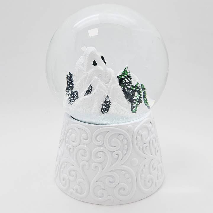 Schneekugelhaus - Wholesale Snow Globe - Nostalgic Snow Globe Mountain Landscape on White Base8