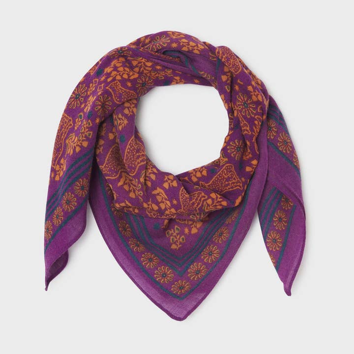 Foulard in 100% lana Constance Plum per la vendita all'ingrosso da parte di BILLYBELT