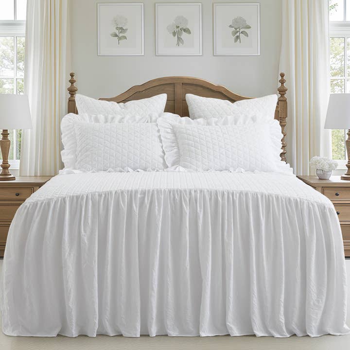White Rowan Bedspread Set for wholesale on Faire