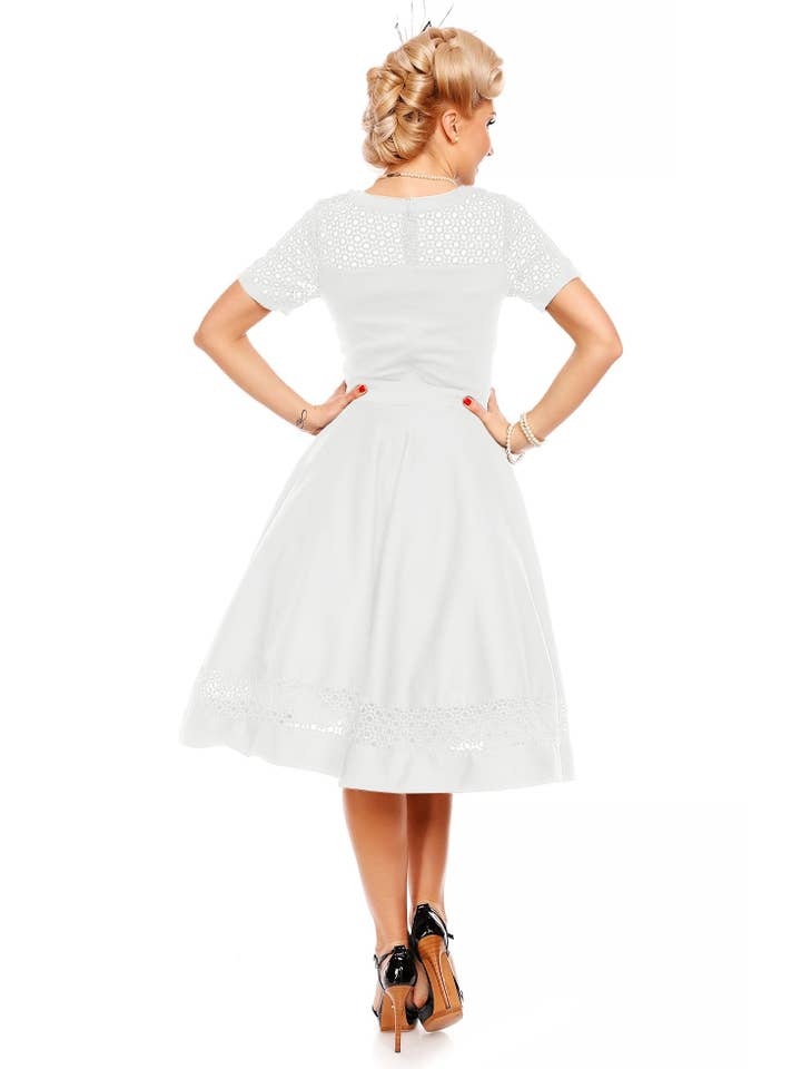 Dolly & Dotty - Wholesale Dress - Women's - Tess Lace Sleeved Dress in White