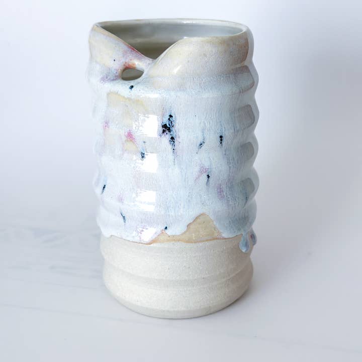 Van Isle Clayworks - Wholesale Coffee/Tea Cup - Straw Cup  - Confetti Glaze - Stoneware Pottery Ceramic2