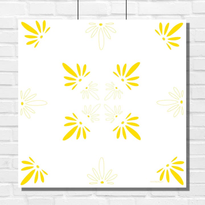 Tea Towel - Flour Sack | Curly Daisy - Yellow for wholesale by FAVORSTREET